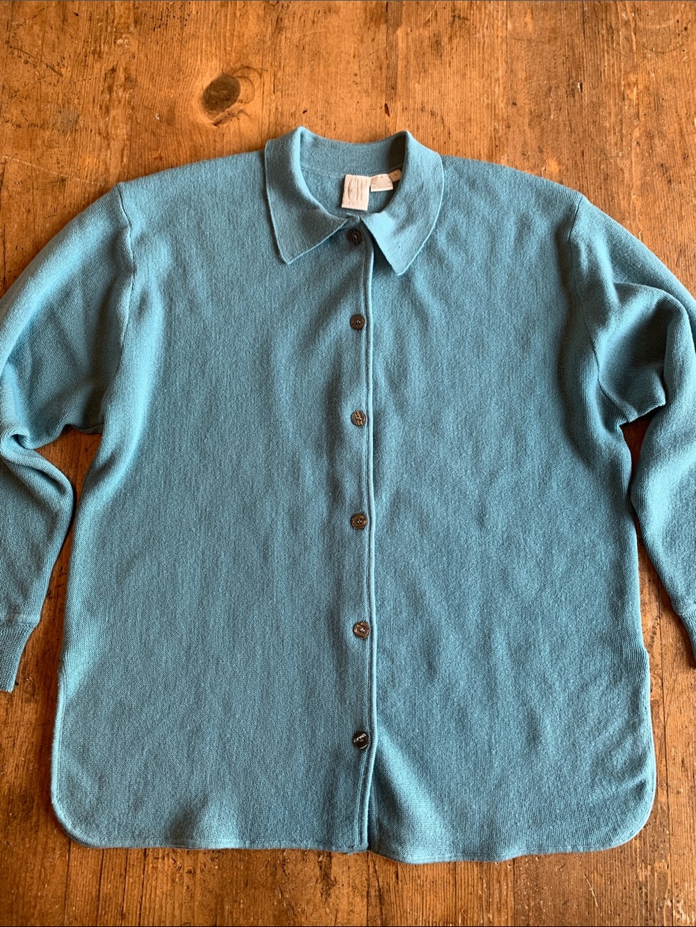 Clifford and Willis Wool Button-Front Collared Cardigan Sweater
